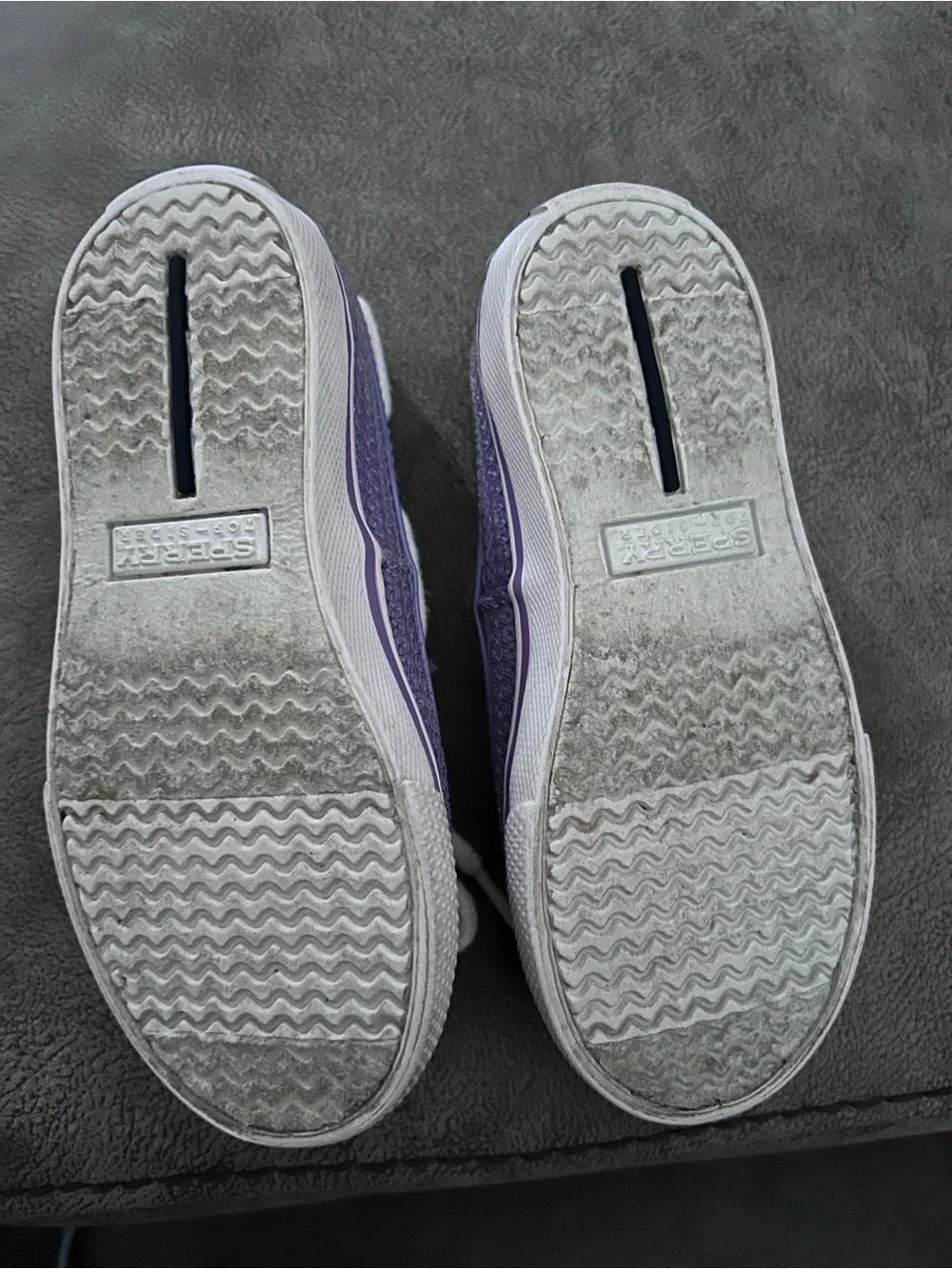 Sperry Girls Lavender Sequin Boat Shoes with Bow